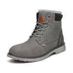 Mishansha Homme Bottes Trekking Chaussures Imperméable Bottes de Neige Chaudes Fourrure Bottines Classique Botte Gris Gr.41