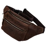 STILORD 'Portland' Vintage Sac Banane en Cuir Ceinture Réglable Poche Ventrale Sac Besace Sacoche idéal Sport Voyages pour Homme Femme, Couleur:Novello - Marron