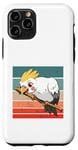 Coque pour iPhone 11 Pro Calopsitte Oiseau Crête Jaune Grignotage Bâton Plumes