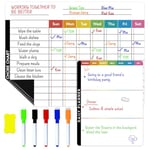 Magnetic Chores Chart Kids and Family Reusable Magnetic Reward Charts for Children Good Behaviour Kids Reward Chart Whiteboard Calendar Summer Holiday Family Weekly Planner for Fridge Home Kitchen