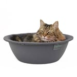 Hepper Lit pour chat – Lit lavable avec doublure en polaire moelleuse amovible | Lit confortable et apaisant de forme ronde | Lit chauffant pour chat en forme de donut prêt à l'emploi | Petit lit pour