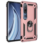 BestST Coque pour Xiaomi Mi Note 10/Mi Note 10 Pro, avec Anneau Support, Coque Etui Housse Xiaomi Mi Note 10 Pro Antichoc Militaire [Tough Armor] Heavy Duty Shock Proof Protective Housse - Rose Or