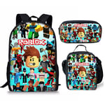 FW Z 3d Roblox Student Bag Lunch Bag Pencil Bag Roblox Backpack Eller 3pcs(backpack+pen Bag+meal Bag)