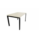 Bureau individuel profondeur 80 cm Producteo Noir CONNECT : bureau P80/obturateurs prépercés D180x80/cpl erable blanc/cpi noir