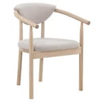 Nordic Furniture Group Ryan karmstol ek vitpigmenterad och tyg bouclé beige