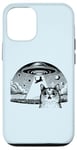 Coque pour iPhone 12/12 Pro Alien Cat Meme - Drôle de vaisseau spatial OVNI