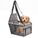 SOGA Waterproof Pet Booster Car Seat Breathable Mesh Safety Travel Portable Dog Carrier Bag Grey -  - CarPetBag013GREY