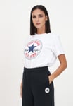 CONVERSE T-Shirt Unisexe Blanc Manche Courte T-Shirt Blanc avec Logo Frontal De