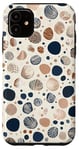 Coque pour iPhone 11 Marron Moderne Polka Dots Coastal Granddaughter Nouveauté