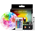 Ruban LED 5M USB led chambre bande led deco chambre,18 LEDm, 5050 RGB Lumiere Led Ruban Auto-adhésif avec Télécommande 24