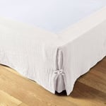 Cache sommier double gaze de coton blanc 90x190 cm