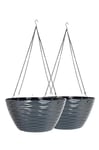 Plant Avenue Plastic Plant Pot, Charcoal, Medium