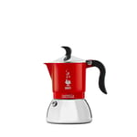 Bialetti Fiammetta Cafetière à Induction, 2 Tasses (100 ML), Convient à Tous Les Feux, Design élégant, Rouge