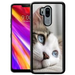 Lg G7 Thinq Soft Case (svart) Cat With Beautiful Blue Eyes