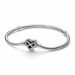 Pandora Moments Sparkling Infinity Heart Clasp Snake Chain armband 23 cm 592645C01