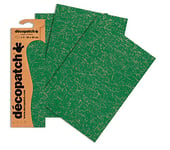 Décopatch C445O - Une pochette de 3 feuilles de papier imprimé 30x40 cm, Craquelé Vert sapin