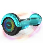 MEGA MOTION Hoverboard 6,5" Grön - två hjul med Bluetooth-högtalare - med LED-lampor för barn