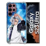 Cokitec Coque Renfocée en Verre Trempé pour Samsung Galaxy S23 Ultra Manga Bleach Hitsugaya