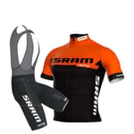 SRAM Racing Cykeltröja Set 2023 Man Sommar MTB Race Cykelkläder Kortärmad Ropa Ciclismo Outdoor Riding Bike Uniform Orange XL