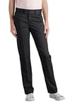 Dickies Girls' Stretch Slim Straight Pant, Black, 7