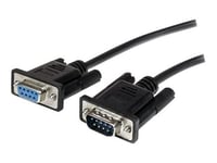 StarTech.com Cable serie DB9 RS232 noir en liaison directe 1 m - M/F - Rallonge de câble série - DB-9 (M) pour DB-9 (F) - 1 m - noir - pour P/N: 1P3FPC-USB-SERIAL, ICUSB2321F, ICUSB2324, ICUSB2324I, ICUSB232IS, ICUSB232V2