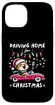 Coque pour iPhone 14 Noël famille chat cabriolet étoiles mignon