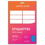 Office Star Boîte de 50 étiquettes adhésives multiusage format A4 210x297mm Star, planche A4, coloris bleu