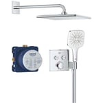 Grohe - Precision SmartControl - Set de douche avec thermostat encastré, 31x31 cm, 3 jets, chrome 34876000