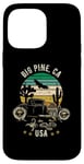 Coque pour iPhone 14 Pro Max Big Pine California USA Hotrod Design rétro coucher de soleil dans le désert