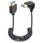 Câble Spiralé Hdmi Vers Hdmi 2.1 De 1,2M, Down Angle Hdmi 2.1 Cable 48Gbps Prend En Charge 8K@60Hz,Câble Hdmi 8K Pour Caméra Compatible Avec Caméscope, Téléviseur,Ps5, Moniteur, Pc[YIN144433]