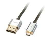 Lindy CROMO Slim High Speed HDMI to micro HDMI Cable with Ethernet - Câble HDMI avec Ethernet - 19 pin micro HDMI Type D mâle pour HDMI mâle - 2 m - blindé