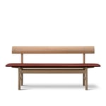 Fredericia Furniture - The Mogensen Bench, Oljad ek, Omni Burnt Sienna 293 - Børge Mogensen - Brun - Läder/Trä