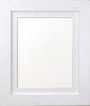 FRAMES BY POST Metro White Picture Photo Frame with White Mount 50 x 70cm For Pic Size A2 (Plastic Glass)