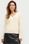 Gina Tricot - Tröja V-neck Knitted Sweater - Vit