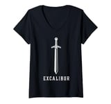 Womens Excalibur The Legendary Sword in the Stone of King Arthur V-Neck T-Shirt