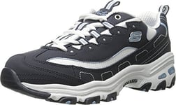 Skechers Femme D'Lites Biggest Fan Sneaker Basse, Bleu (Navy Trubuck/White Mesh/Carolina Blue Trim NVW), 39.5 EU