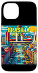 Coque pour iPhone 14 Souvenirs de Brasilia Brésil Voyage Vintage Retro City Skyline