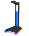 Speedlink EXCELLO NX Headset Stand - Support Casque Gamer PC RGB éclairage avec Hub USB 2.0, LED RVB 9 Modes Illumination, 1 USB-C et 2 USB-A Port, Support Casque de Jeu, Noir