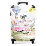 NoBoringSuitcases.com Valise Enfant, Valise Cabine, Valise Enfant Fille, Bagages Enfant, Valise Enfant Roulette, Valise pour Enfant, Valise Fille, Valise Cabine 55x35x25cm (Licornes - Rose)