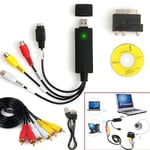 1 set USB2.0 VHS till DVD-omvandlare Au-dio Video Capture Device Kit RCA-kabel för Windows10 DB