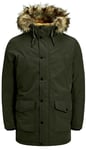 New Mens Jack & Jones Jjsky Parka Jacket Forest Night Size XL