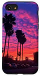 Coque pour iPhone SE (2020) / 7 / 8 Los Angeles Palmiers Coucher de soleil Palmiers