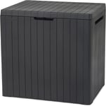 113L Outdoor 96% Recycled Small Balcony Garden Furniture Storage Box Grey Wood