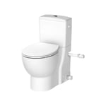 WC avec broyeur intégré - Saniflush, WC sans bride avec réservoir et 2 entrées pour lave-mains et douche - Réf. SANIFLUSH