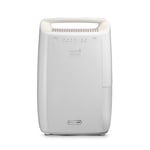 De'Longhi AriaDry DEX210SF Déshumidificateur élimine l'humidité à la maison avec filtration à 3 actions, fonction de séchage, capacité d'humidification 10 l/jour, R290, réservoir d'eau amovible, blanc