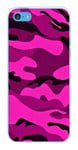 Coque en silicone imprimée compatible Apple iPhone 5C Camouflage rose