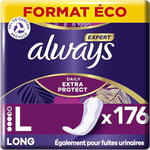 Always Expert Long Protège-slips 8x22 Unités, Extra Protection Au Quotidien, Retiennent Les Odeurs, Aussi Pour Les Premiers Signes De Fuites Urinaires