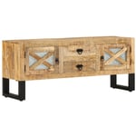 Meuble TV 110x30x45 cm Bois de manguier brut - The Living Store