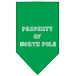 Mirage Bandana pour Chien avec sérigraphie « Property of North Pole » Vert émeraude Taille S