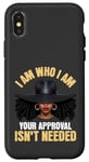 Coque pour iPhone X/XS I Am Who I Am Black Queen Afro-American Afro Girls Women